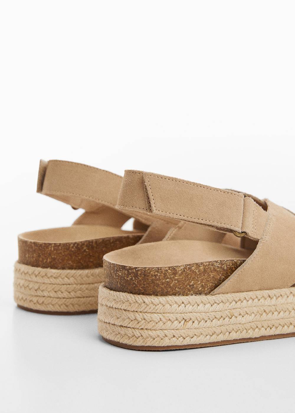 Mango Ledersandaletten mit Esparto-Sohle Zeitlich begrenztes Angebot