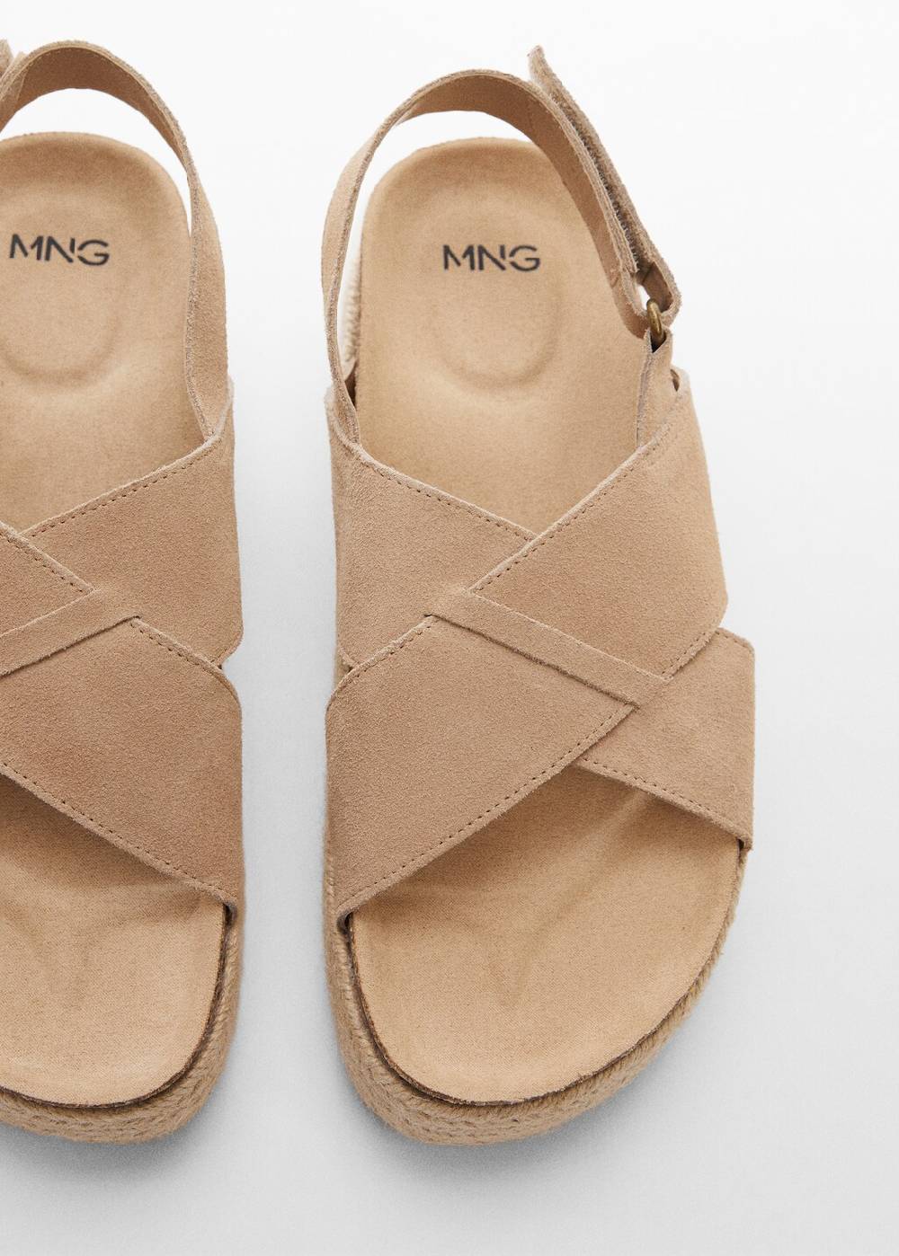 Mango Ledersandaletten mit Esparto-Sohle Zeitlich begrenztes Angebot
