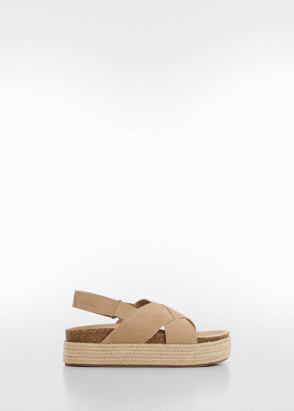 Mango Ledersandaletten mit Esparto-Sohle Zeitlich begrenztes Angebot