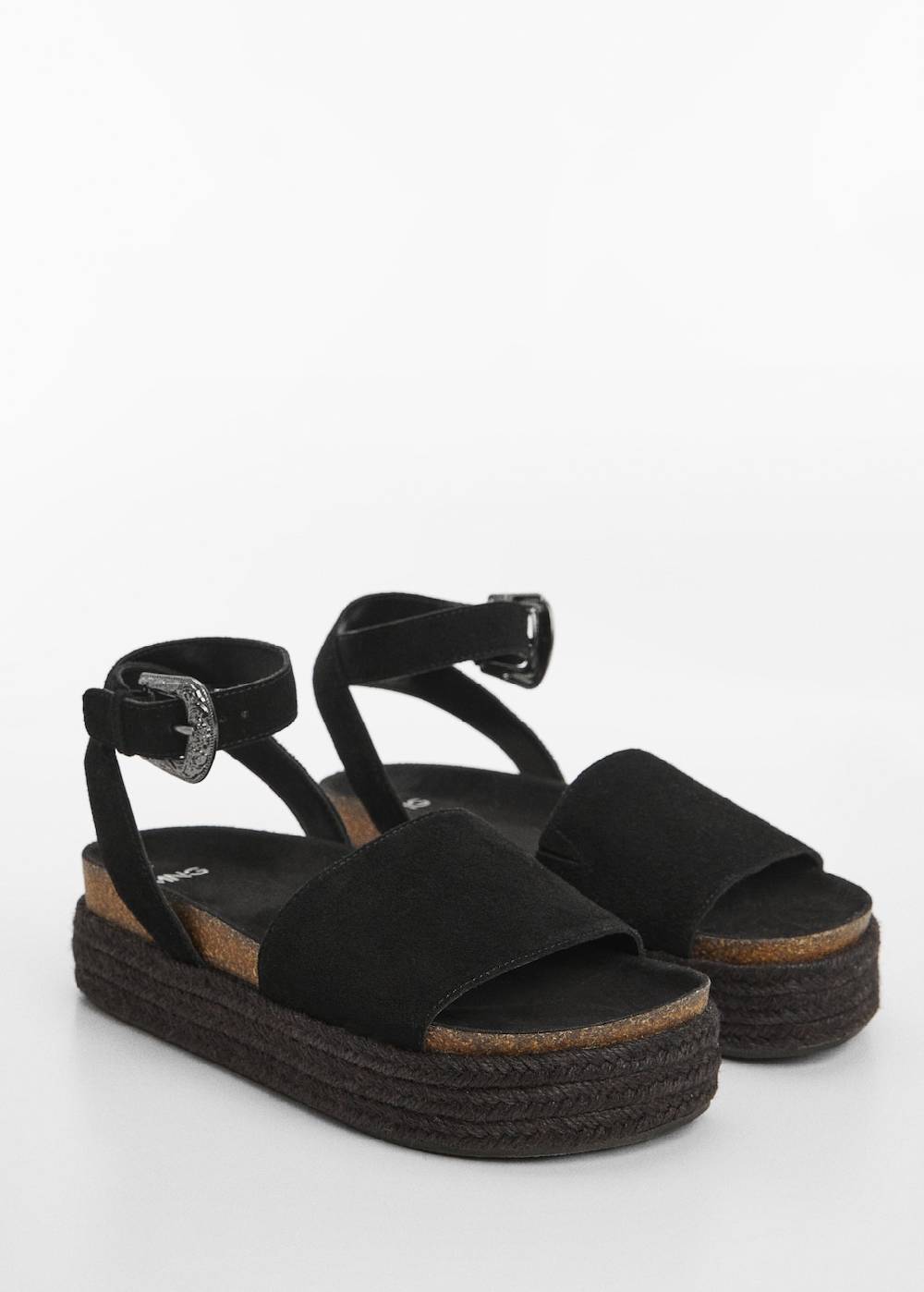 Mango Leder-Plateausandale