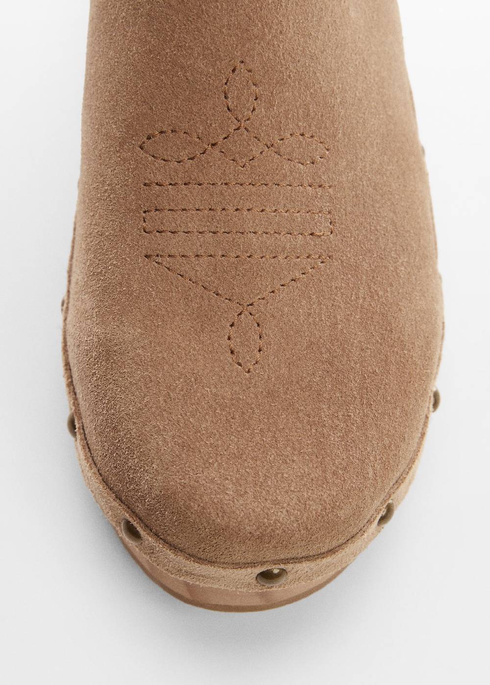Mango Leder-Clogs mit Nieten VIP-Rabatte