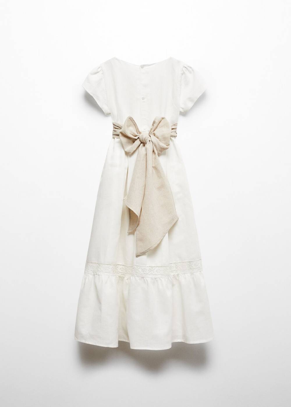 Mango Leinenkleid mit Schleife Neueste Stile