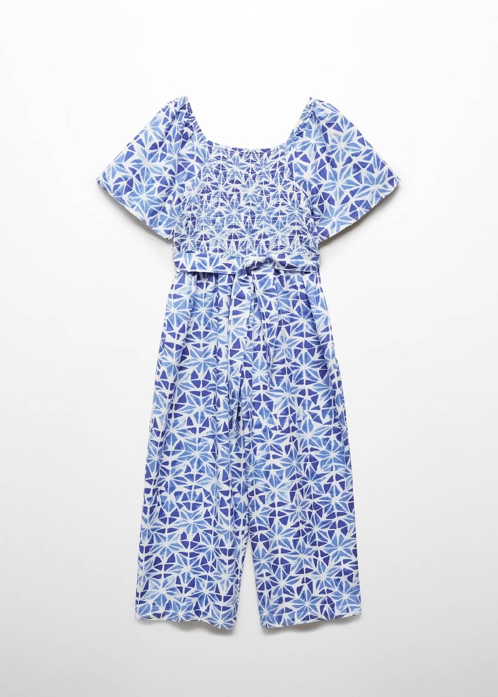 Mango Gemusterter Overall mit Gürtel Sonderangebot der Fabrik