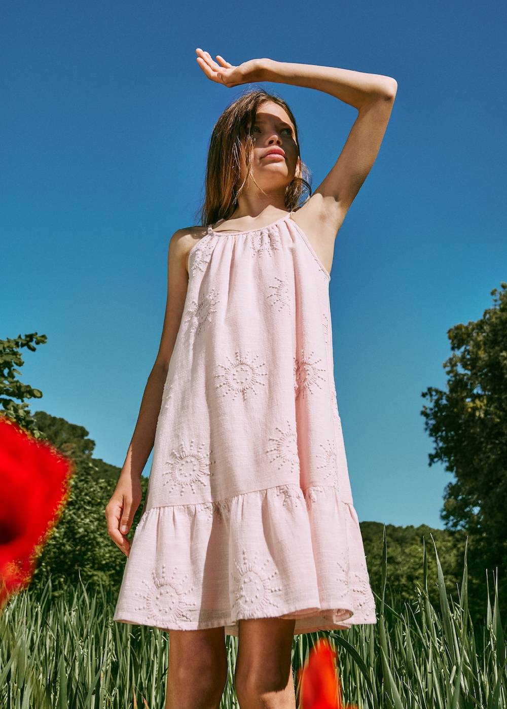 Mango Kleid mit gestickten Details Clearance-Verkauf