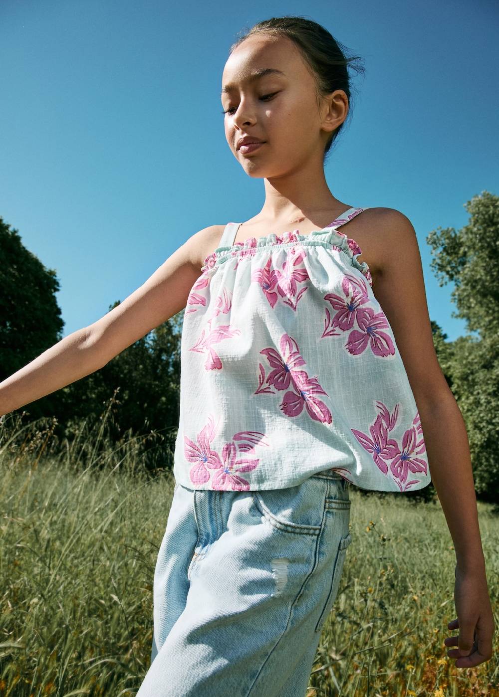 Mango Top mit Blumenmuster Verkauf