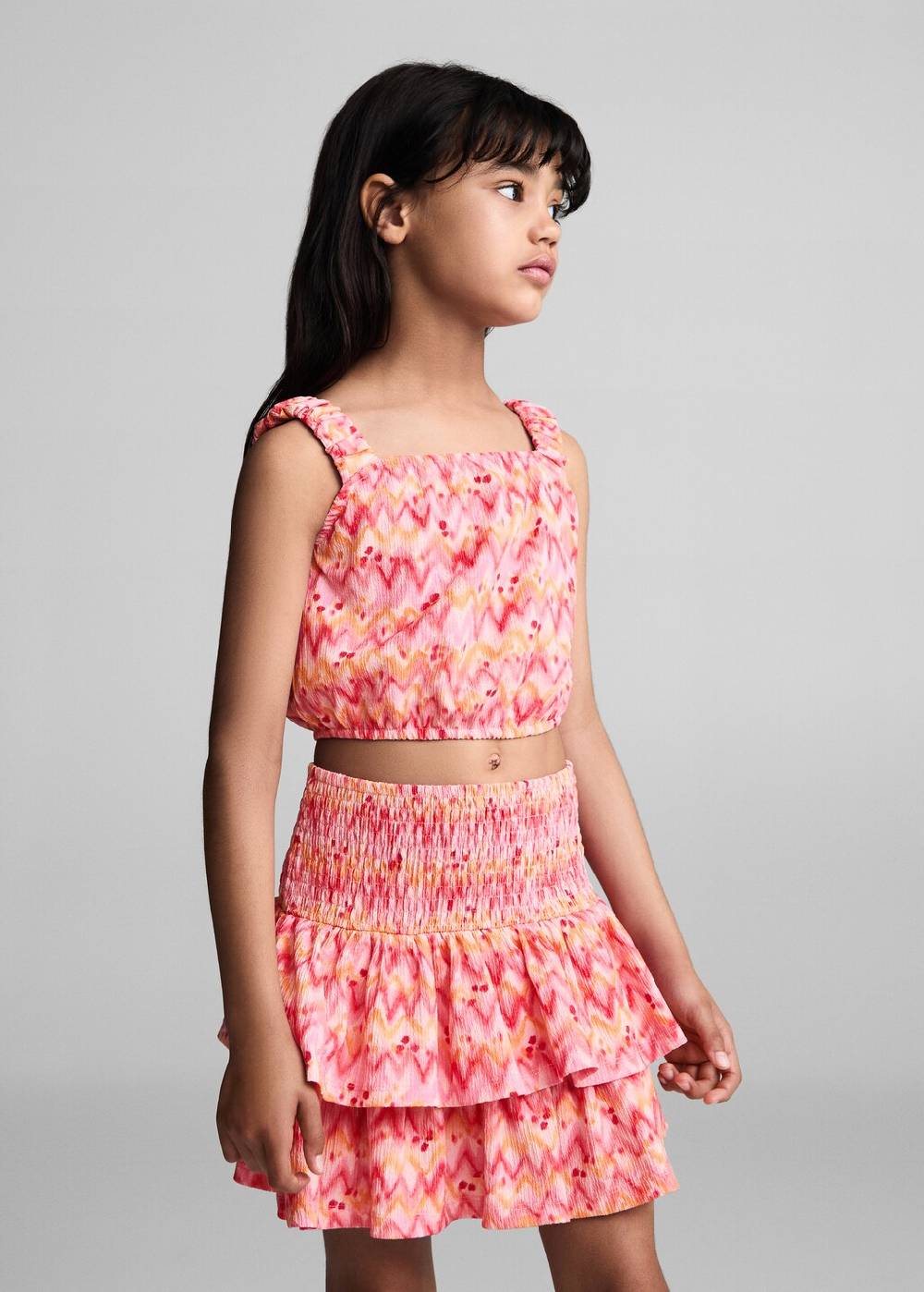 Mango Gemustertes Crop-Top Flash Sale