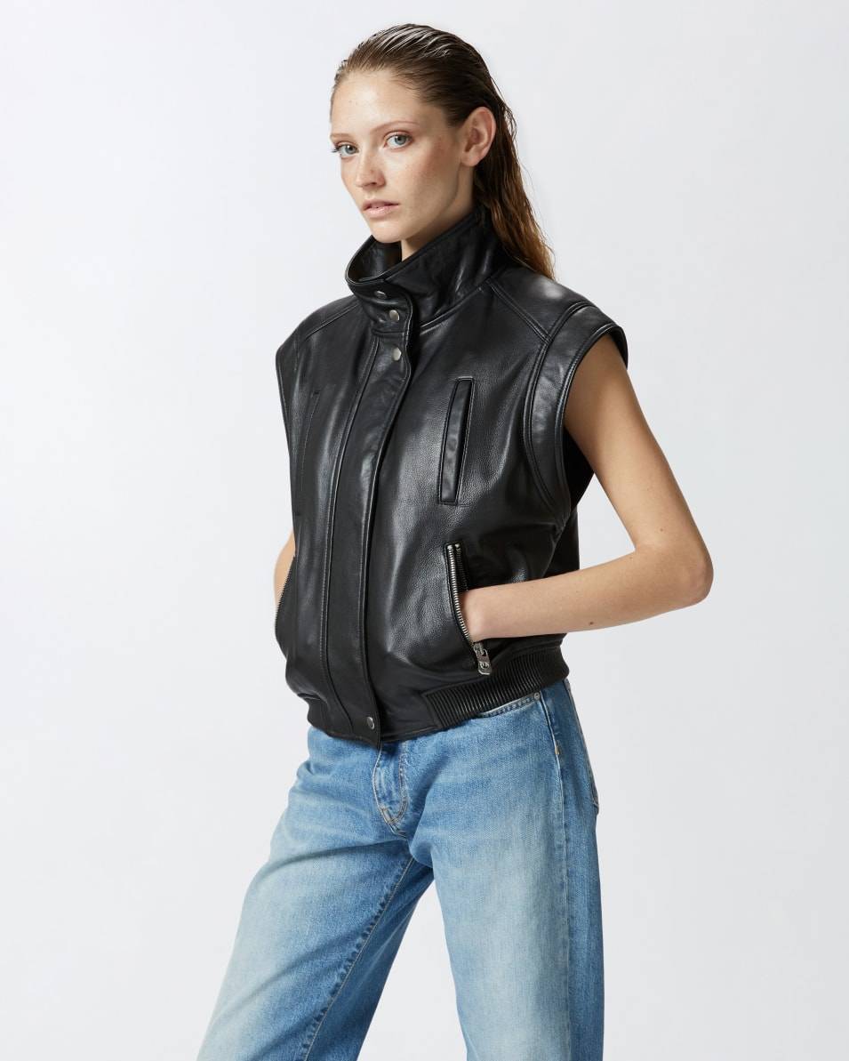 Pinko Bikerweste aus Nappaleder Discount Store für neue Produkte