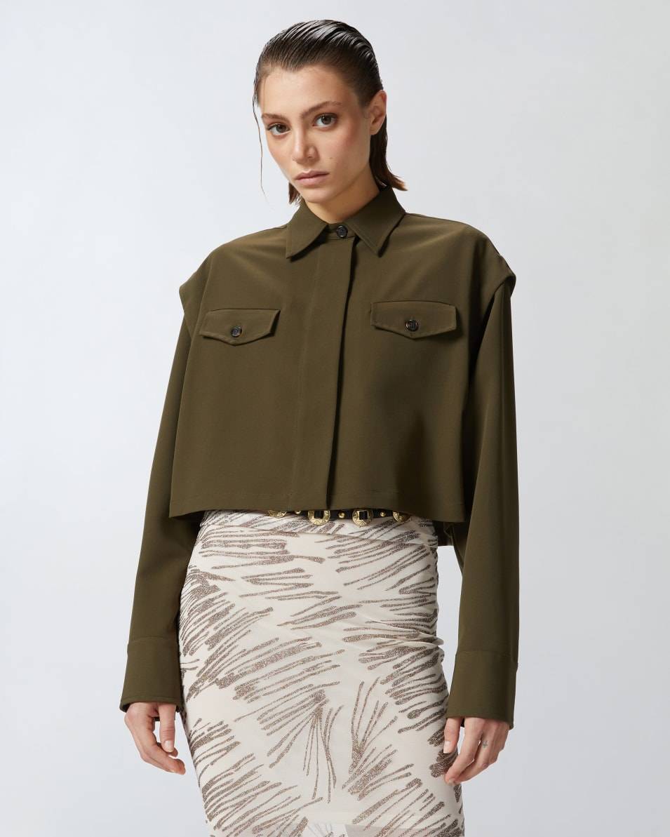 Pinko Kurze Hemdbluse mit Brusttaschen Kostenloser Versand international