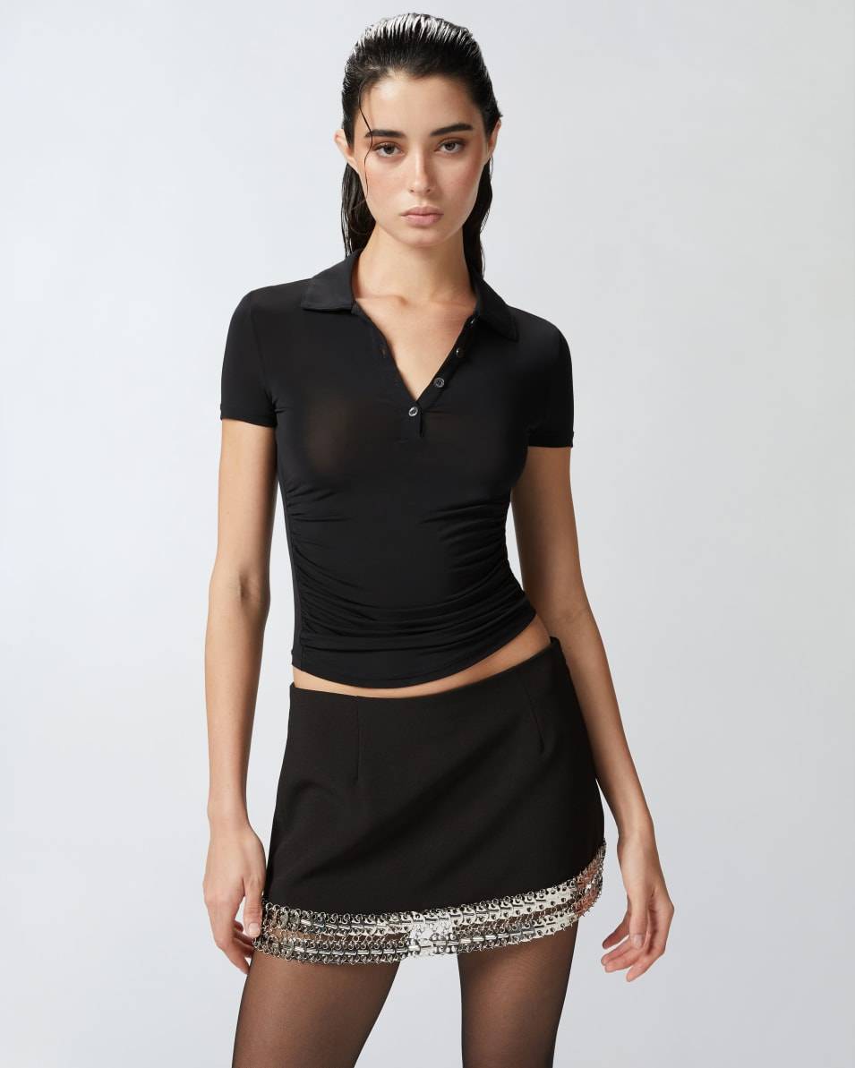 Pinko Poloshirt aus leichtem, halbtransparentem Stoff Online