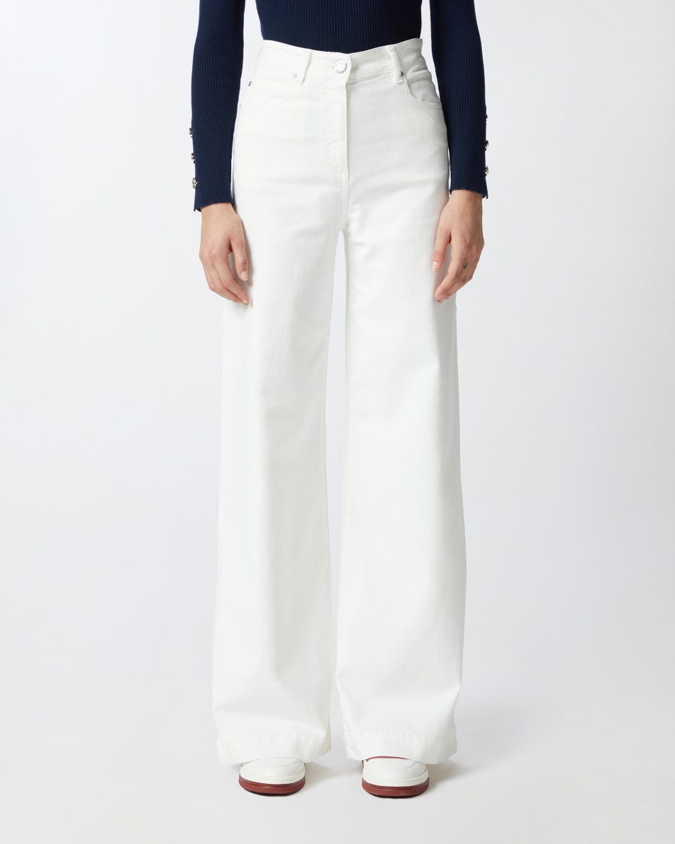 Pinko Wide-Leg-Hose aus gefärbtem Twill Fabrikverkauf