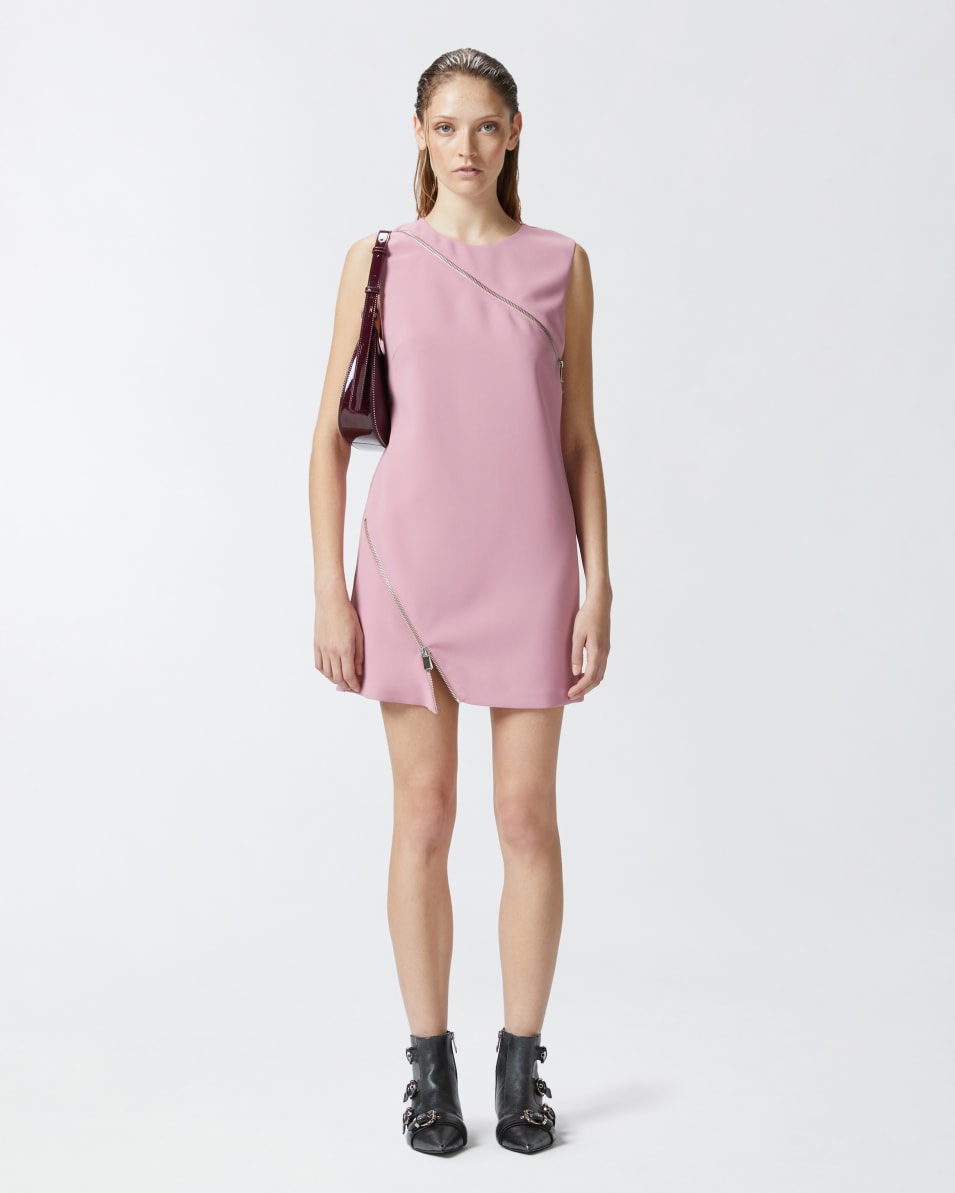 Pinko Kurzes Kleid mit asymmetrischem Reißverschluss Fabrikpreis