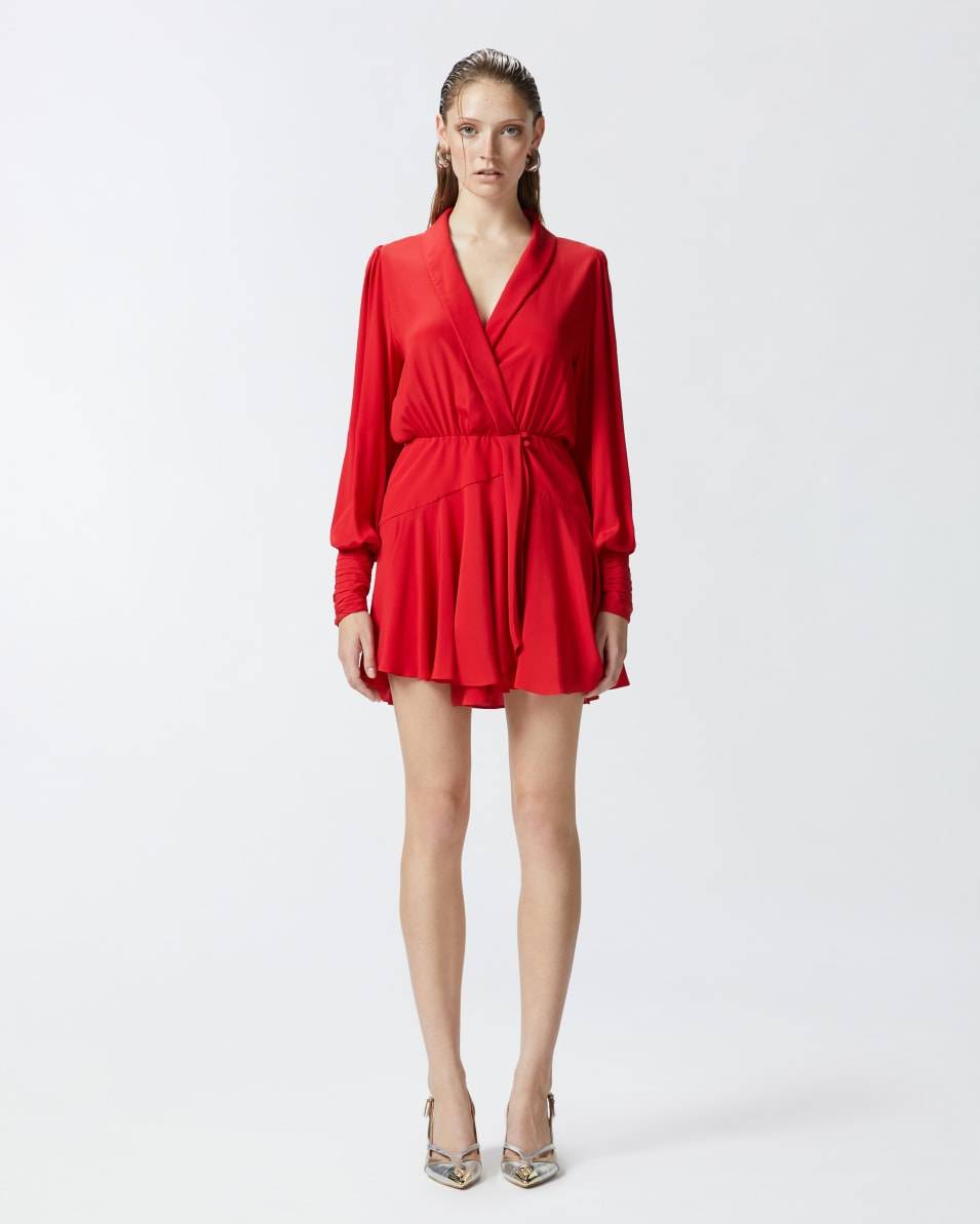 Pinko Kurzes Kleid aus Seidenmix mit tiefem Ausschnitt Günstig kaufen