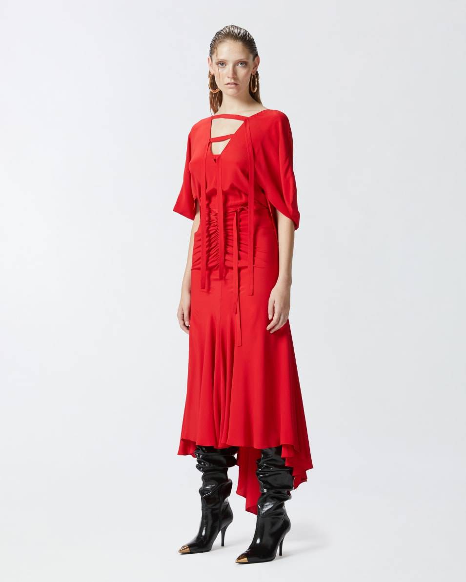Pinko Langes Crêpe-Kleid aus Seidenmix Großer Ausverkauf