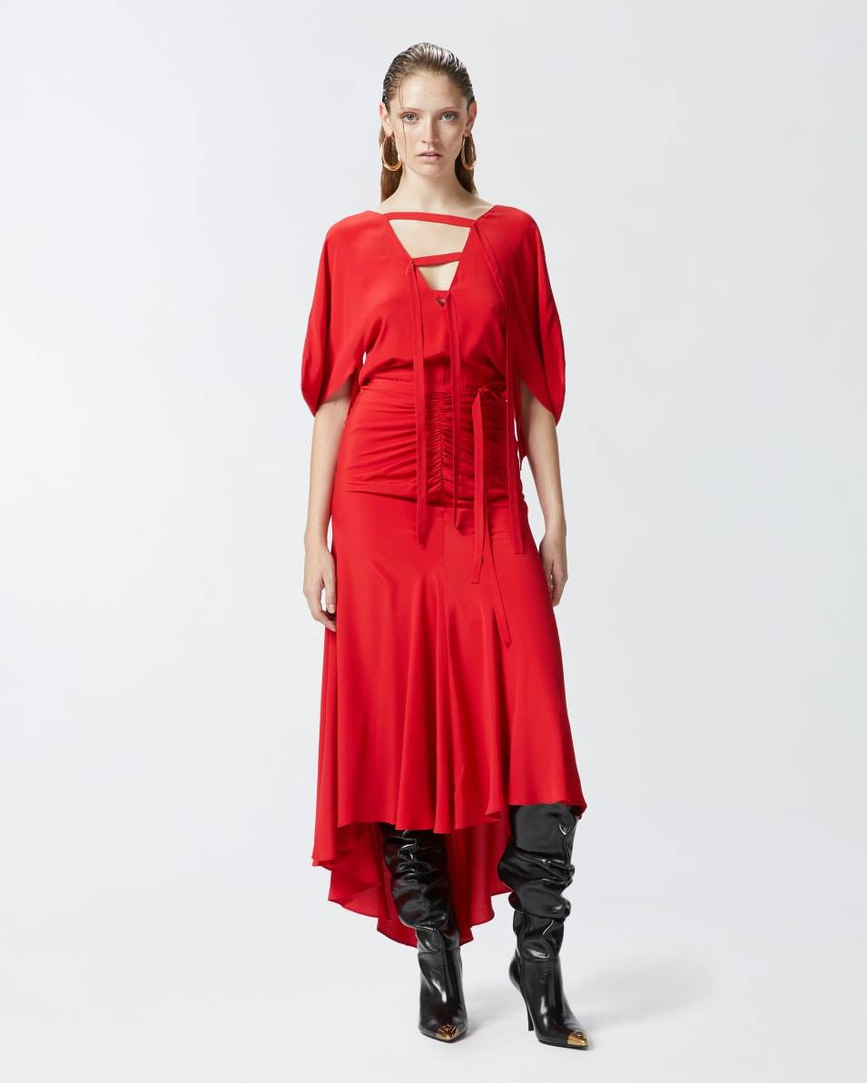 Pinko Langes Crêpe-Kleid aus Seidenmix Großer Ausverkauf