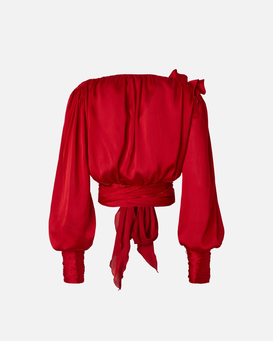 Pinko Kurzbluse aus Satin mit Applikationen Begrenztes Angebot