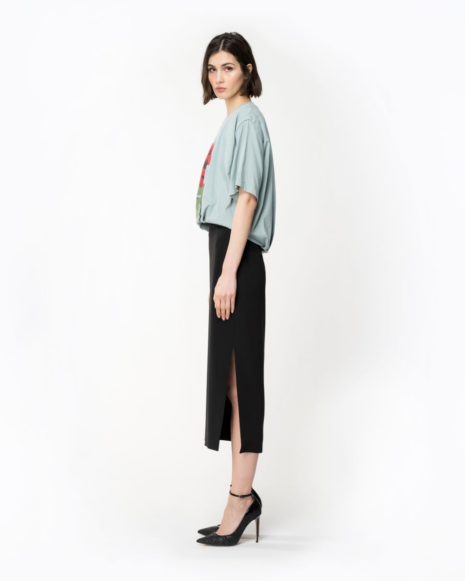 Pinko Cropped-T-Shirt mit Rosen-Print Im Verkauf
