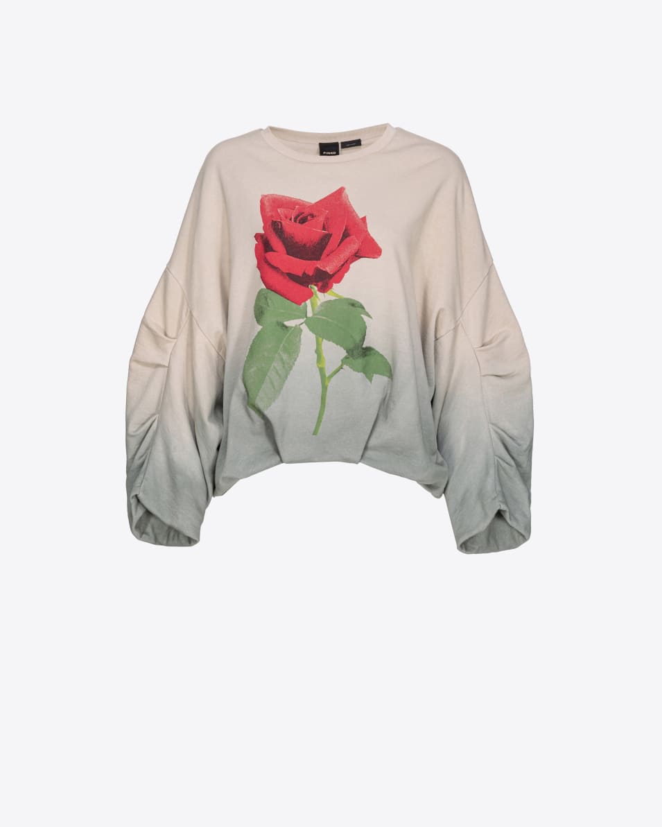Pinko Farbverlauf-Sweatshirt mit Rosen-Print Online