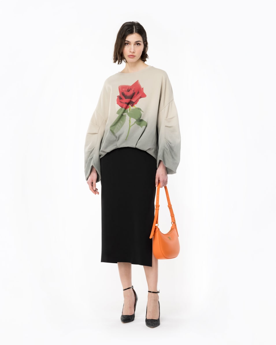Pinko Farbverlauf-Sweatshirt mit Rosen-Print Online