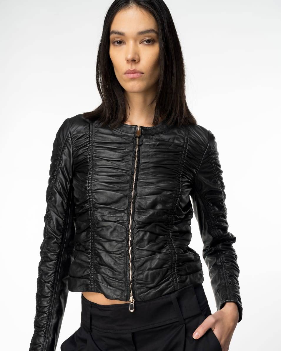 Pinko Jacke aus gerafftem Nappaleder Hotsell
