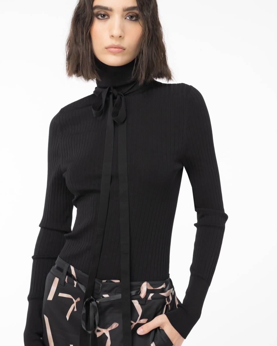 Pinko Rollkragenpullover aus Seidenmix Reimagine PINKO by Patrick McDowell Schlussverkauf