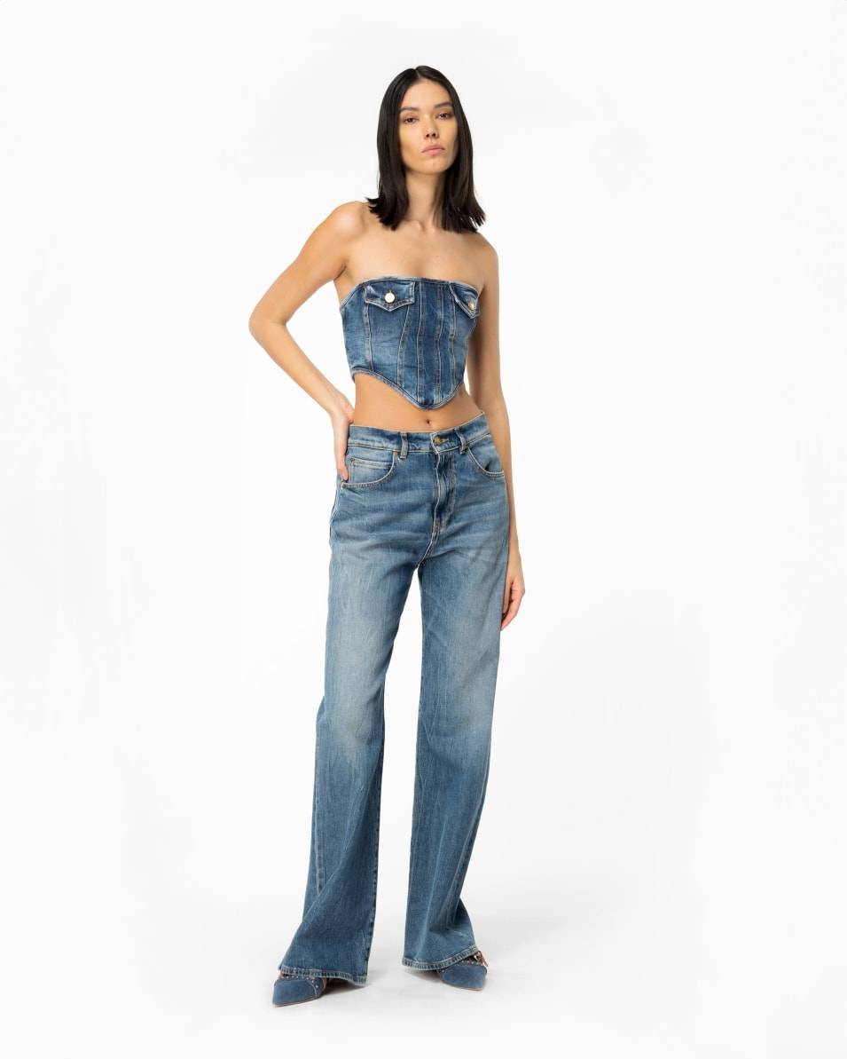 Pinko Wide-Leg-Jeans aus Vintage-Denim Begrenztes Angebot