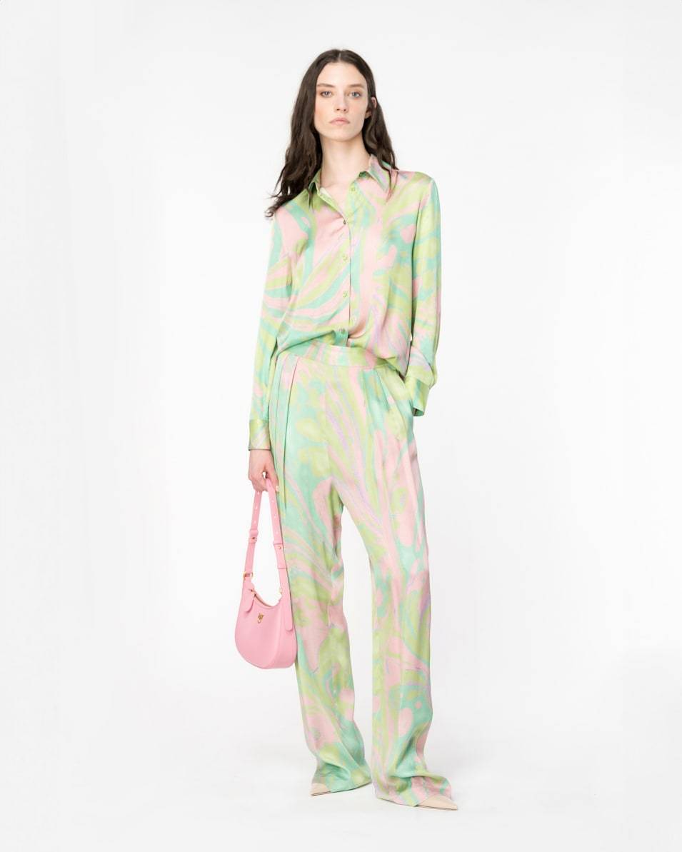 Pinko Satinhose Splash-Print Exklusivangebot