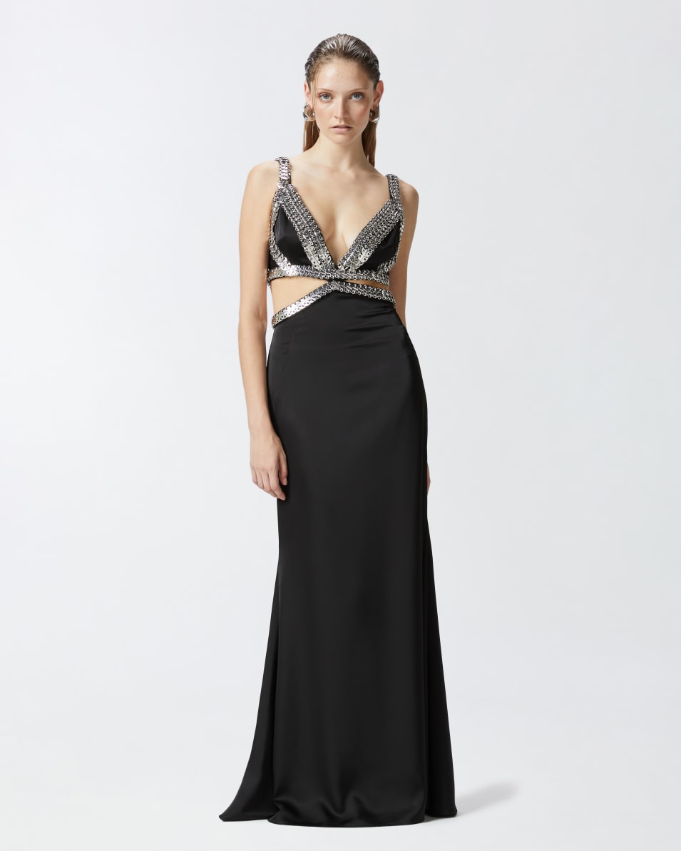 Pinko Elegantes langes Kleid mit Metallic-Stickerei Riesige Rabatte