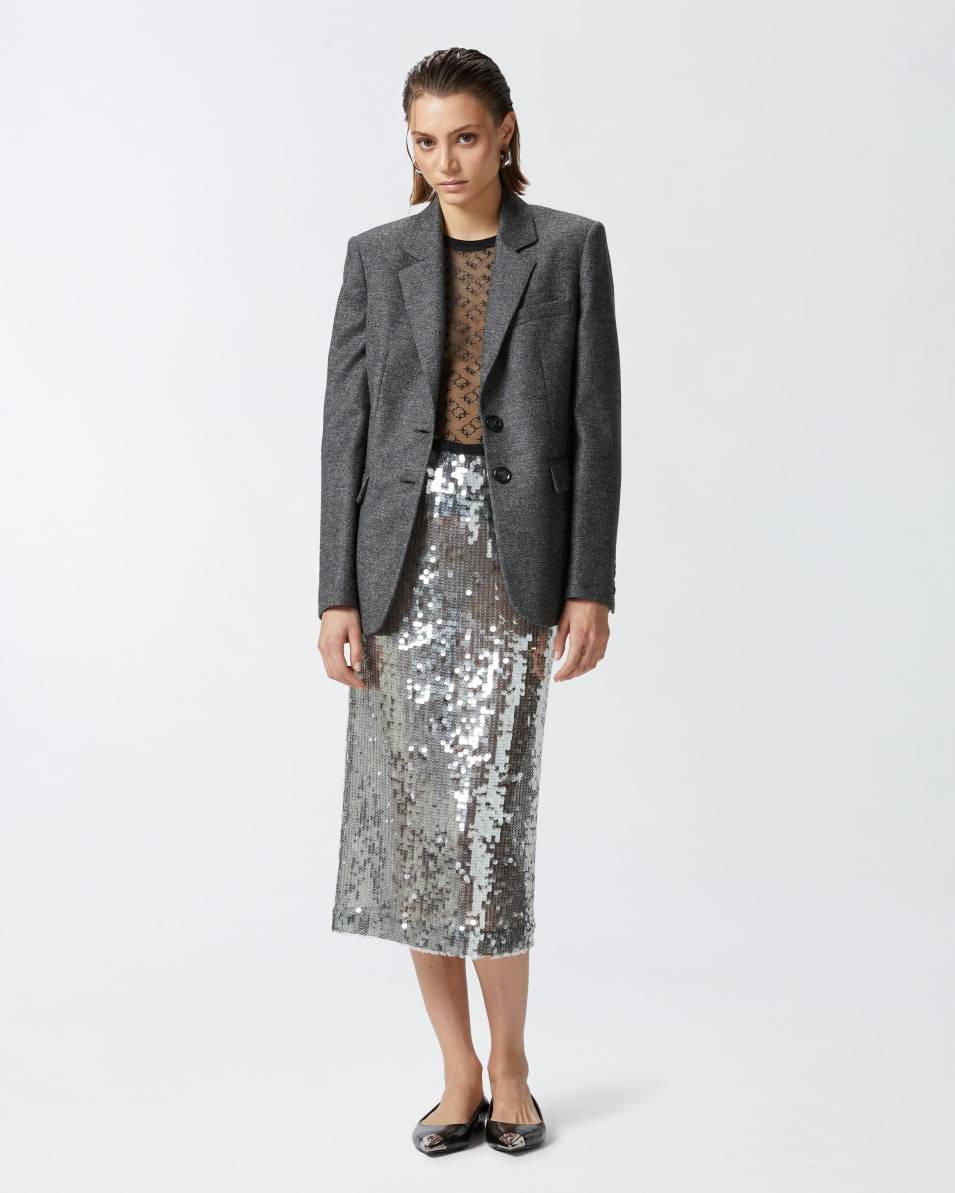 Pinko Blazer aus Flanell schwarz-weiß meliert Fabrikladen