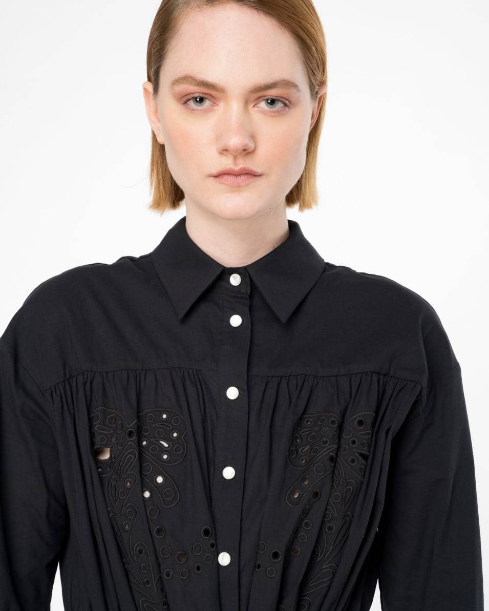 Pinko Hemdblusenkleid mit Lochspitze im Rodeo-Stil Auslauf