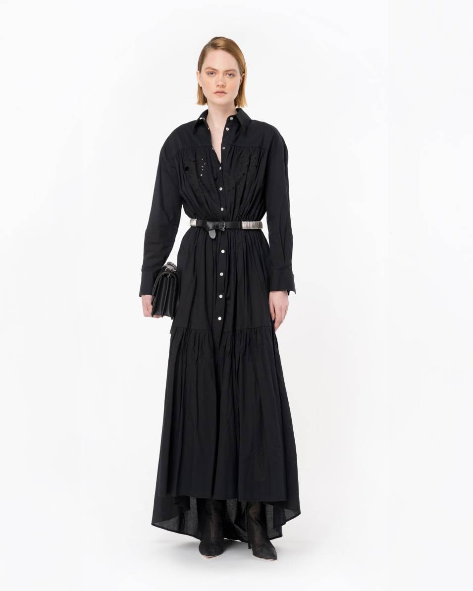 Pinko Hemdblusenkleid mit Lochspitze im Rodeo-Stil Auslauf