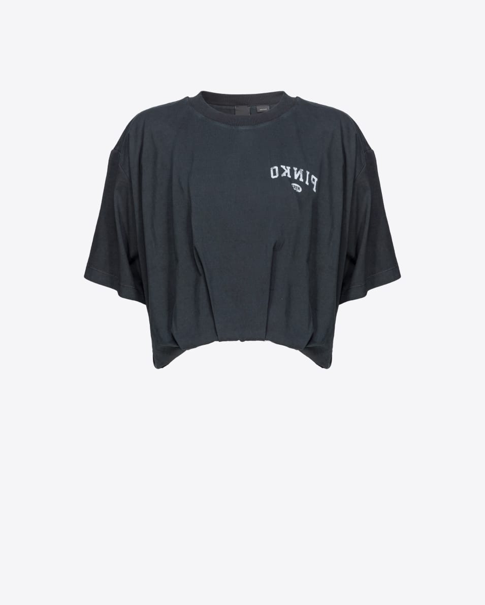 Pinko Cropped-T-Shirt mit Logoprint Schlussverkauf