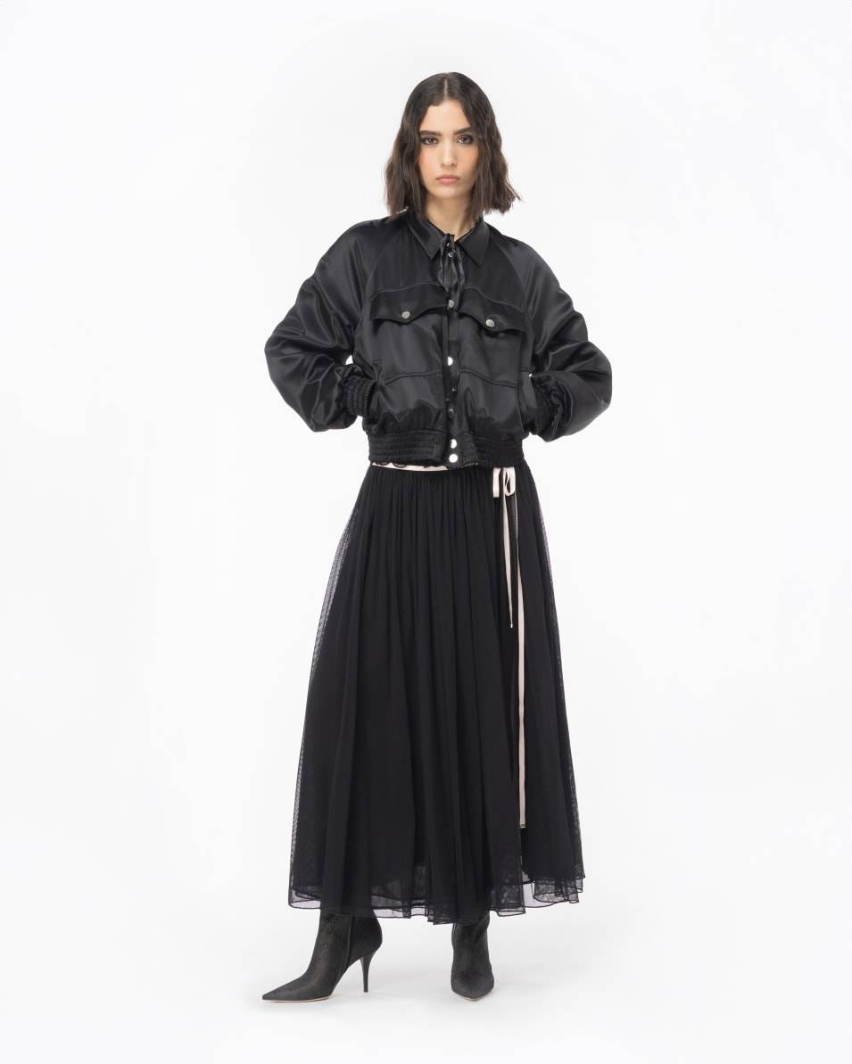 Pinko Bomberjacke aus Satin Reimagine PINKO by Patrick McDowell Günstig kaufen