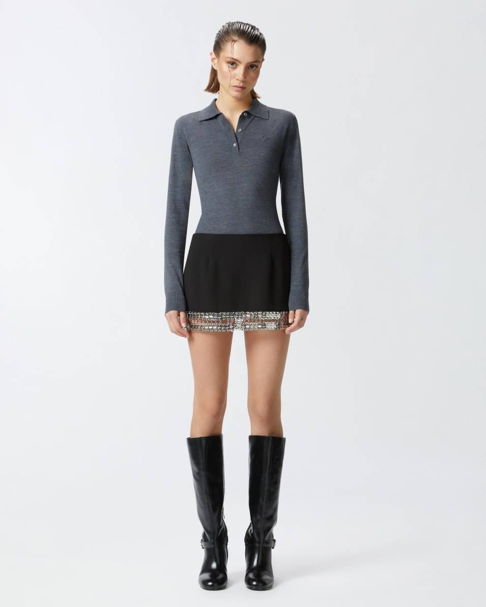 Pinko Minirock aus Crêpe mit Metallic-Stickerei am Saum Begrenzte Freigabe