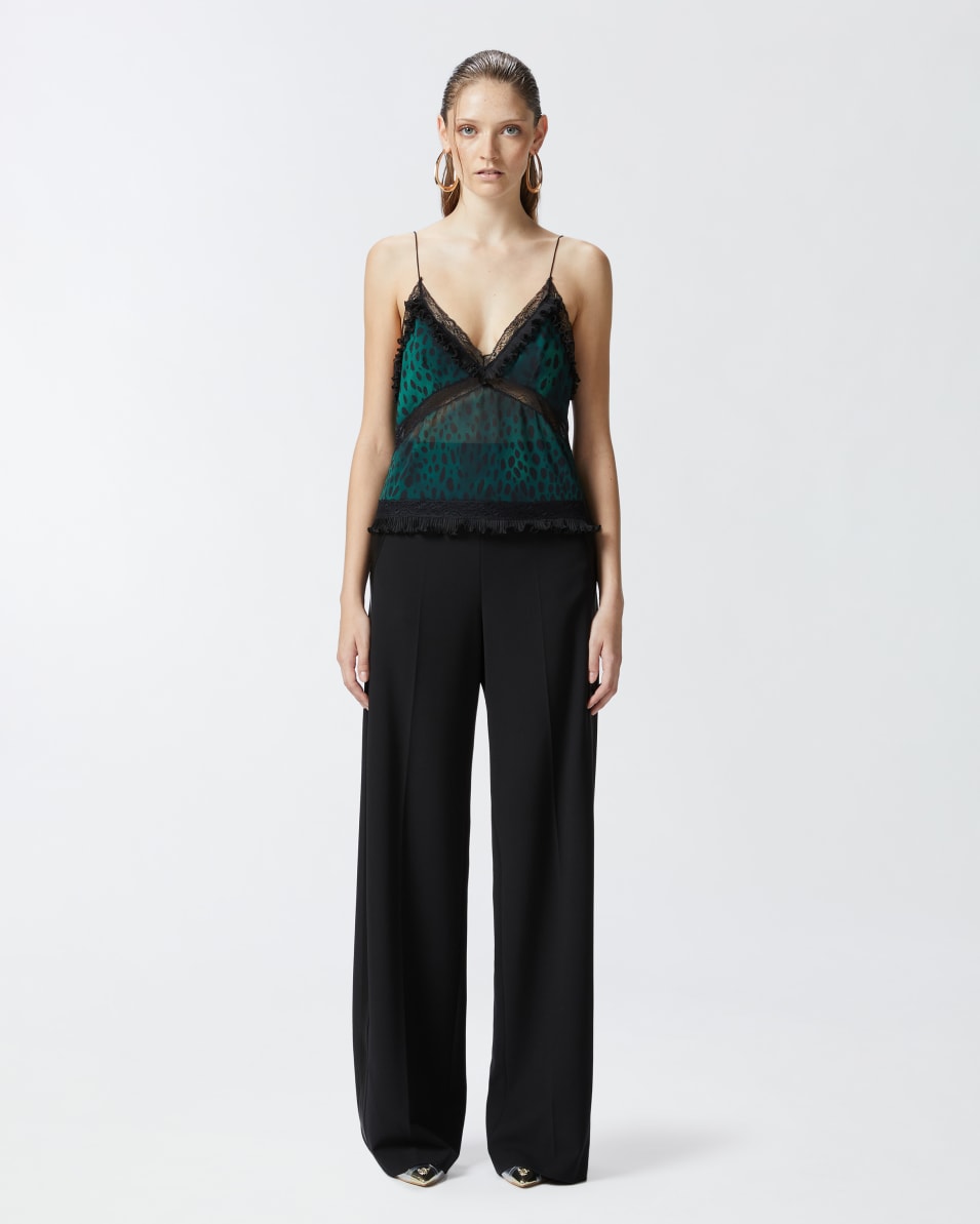 Pinko Leichtes Top mit Flecken-Print und Spitze Letzter Tag