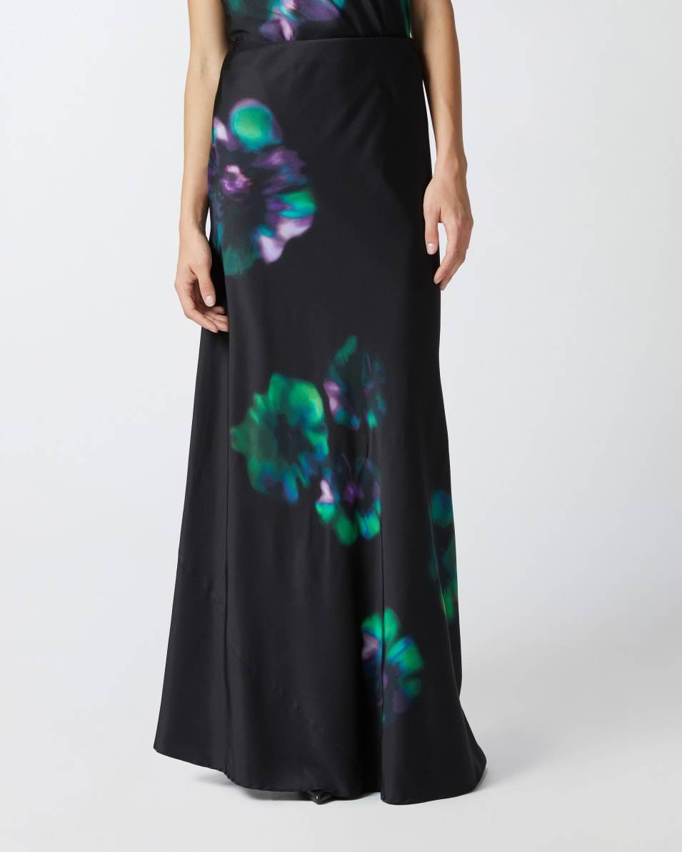 Pinko Langer Satinrock mit Blumenprint Nur für heute