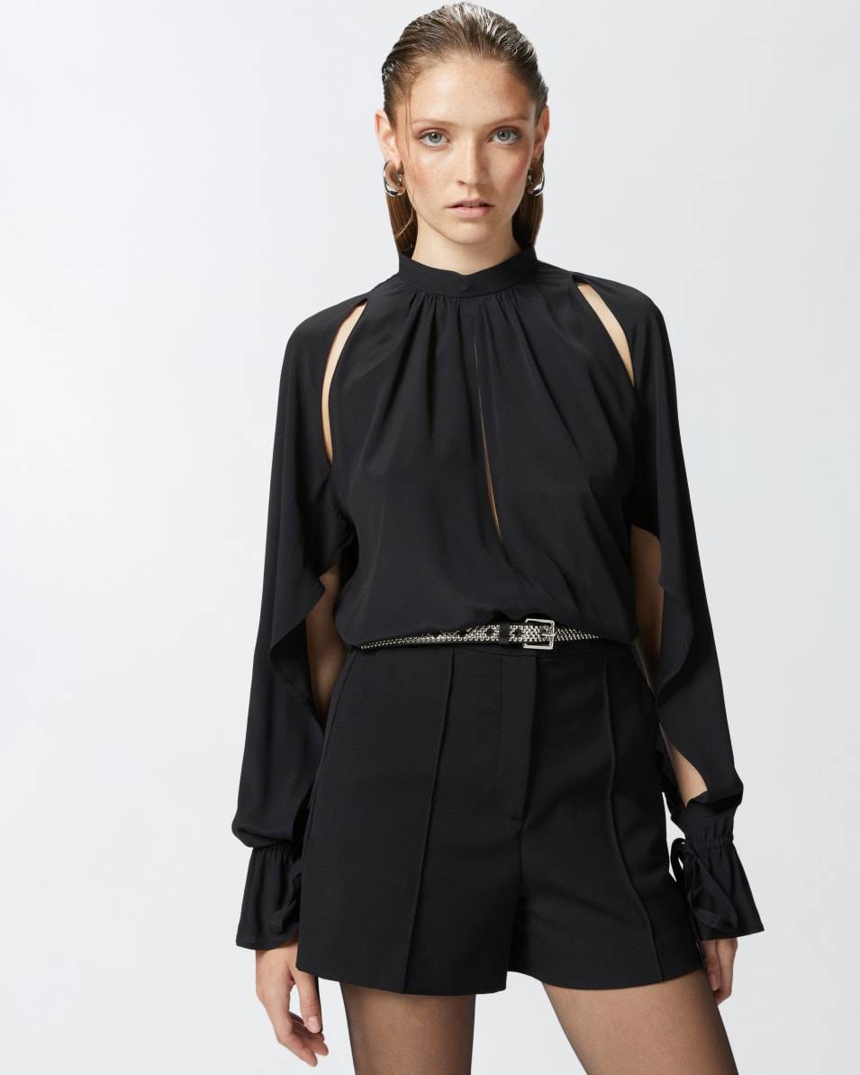 Pinko Bluse aus Seidenmix mit Volantärmeln Super Rabatt
