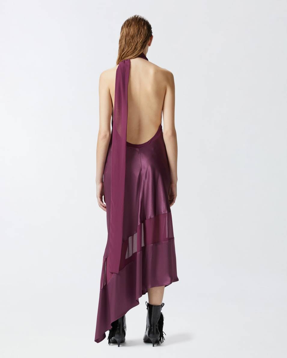 Pinko Rückenfreies Kleid aus Satin und Georgette Fabrikladen