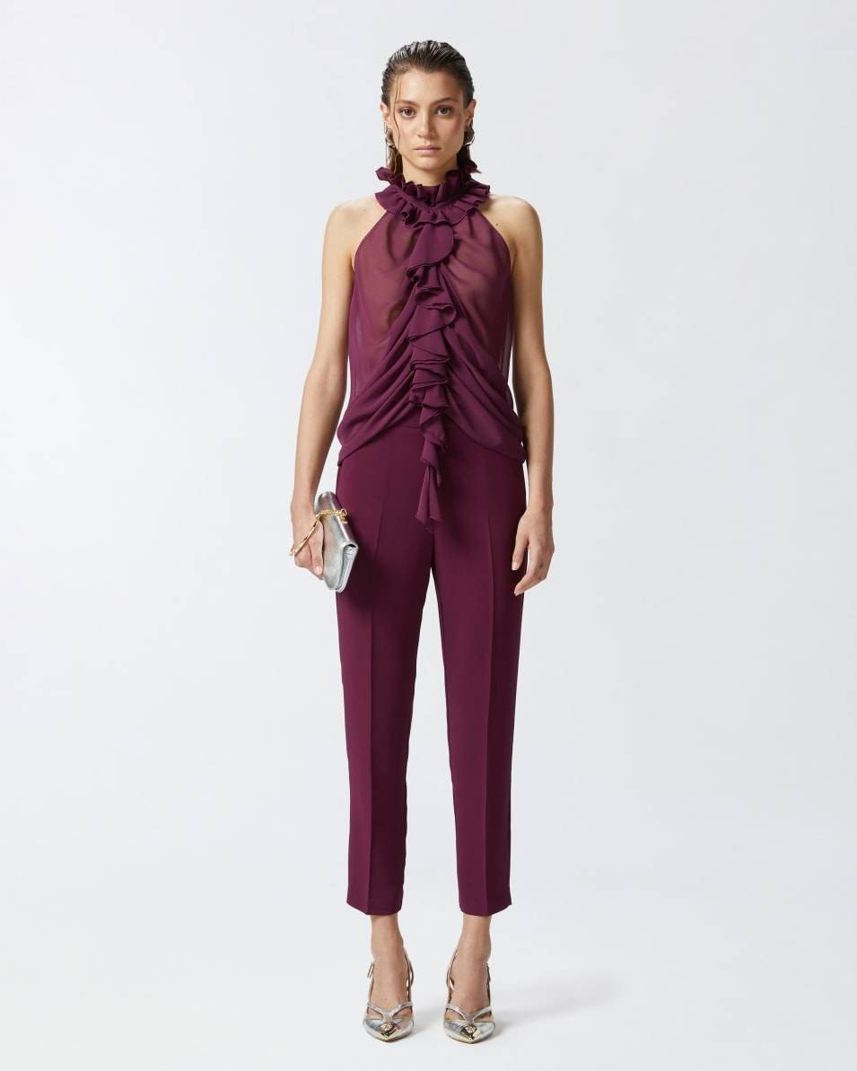 Pinko Georgette-Top mit Rüschen Black Friday Preise