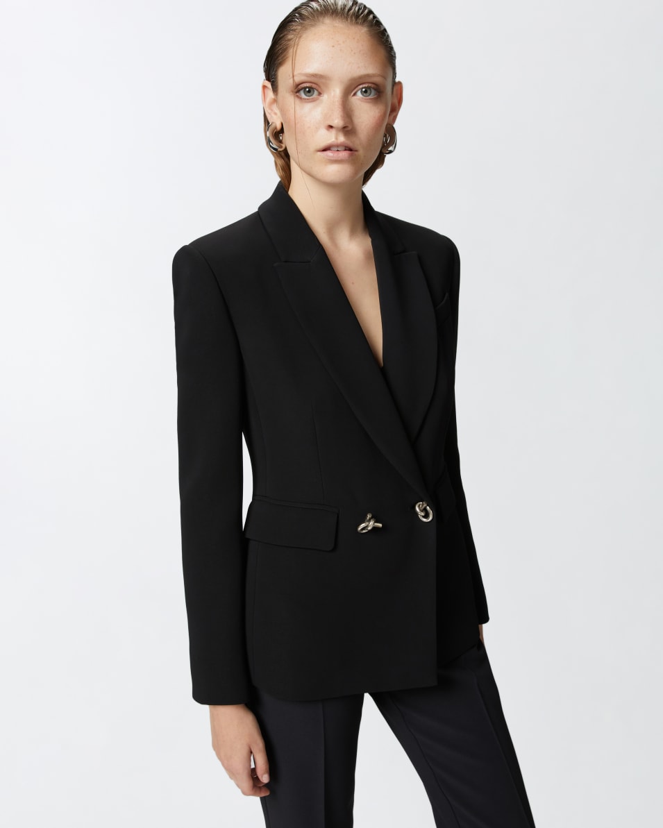 Pinko Blazer aus technischem Cady mit Metallknöpfen Im Verkauf