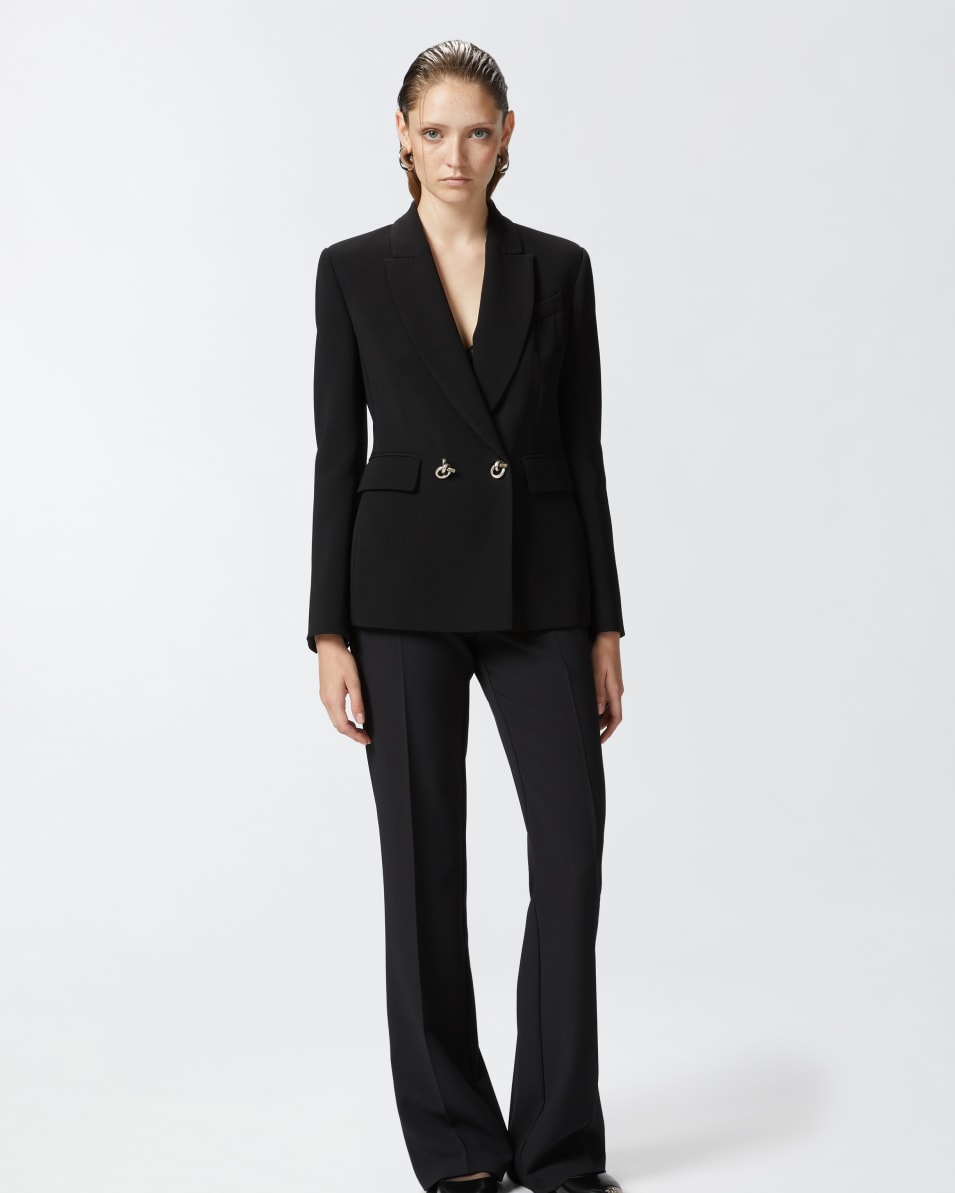 Pinko Blazer aus technischem Cady mit Metallknöpfen Im Verkauf