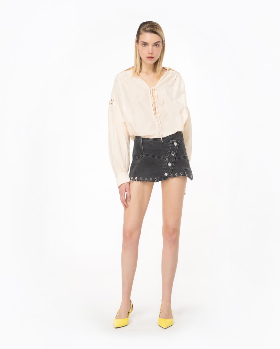 Pinko Voile-Bluse mit Piercings Rabatte dieses Monats