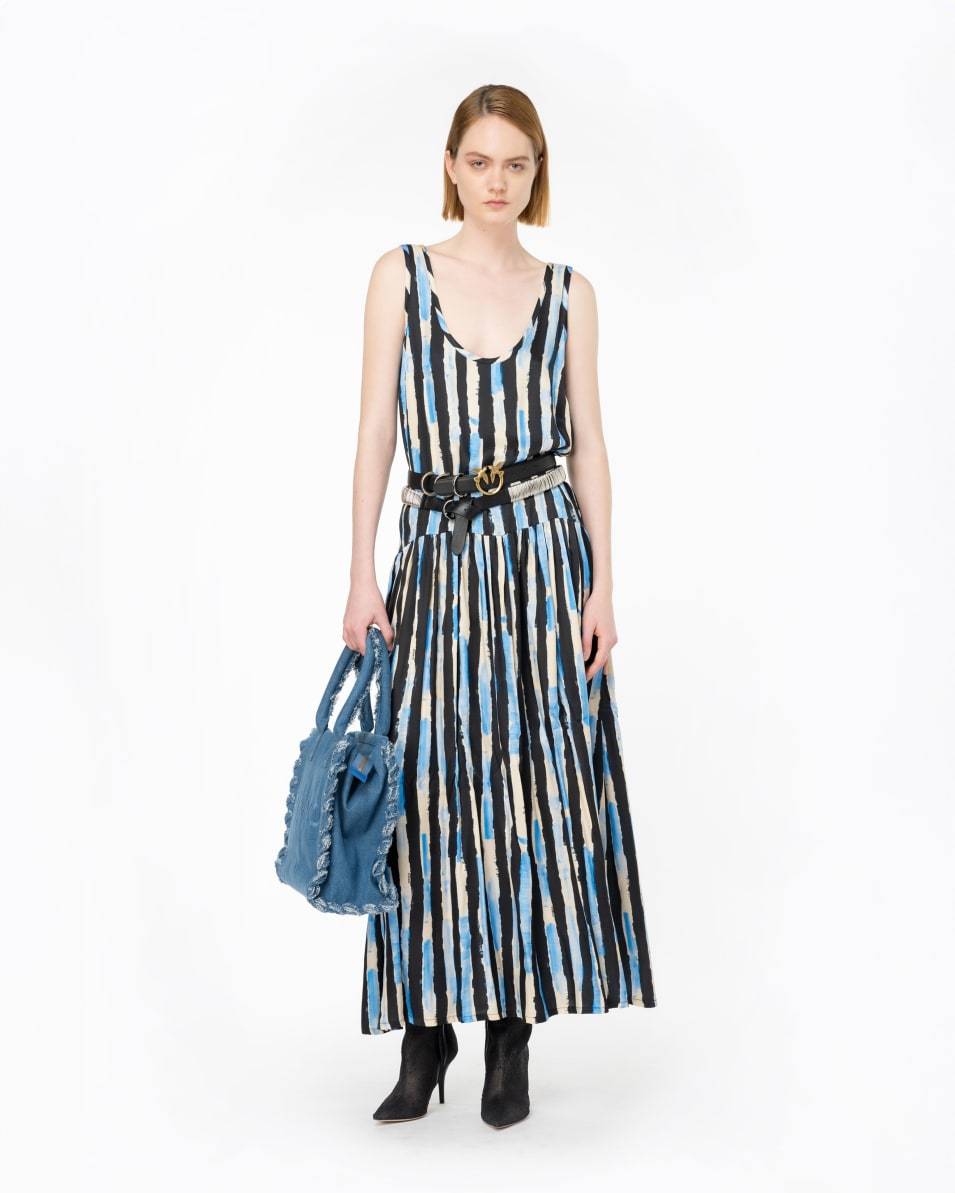 Pinko Langes Kleid mit Pinselstrich-Print Online