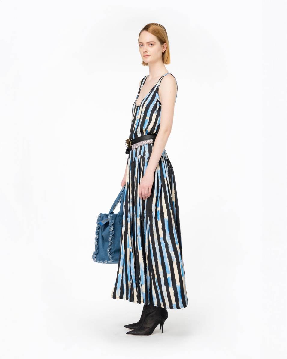 Pinko Langes Kleid mit Pinselstrich-Print Online