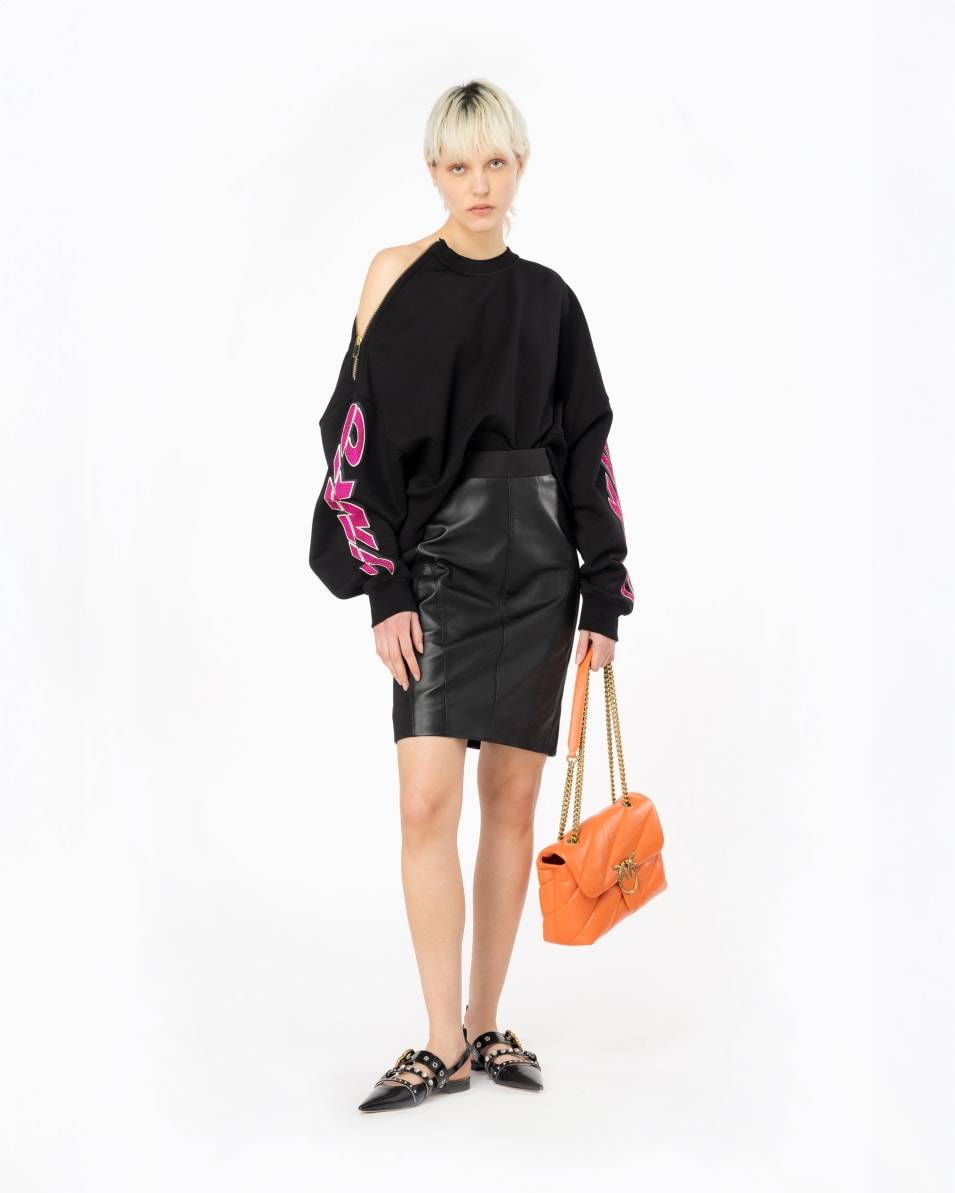 Pinko Crop-Sweatshirt mit strassbesetztem Print Meist gekauft