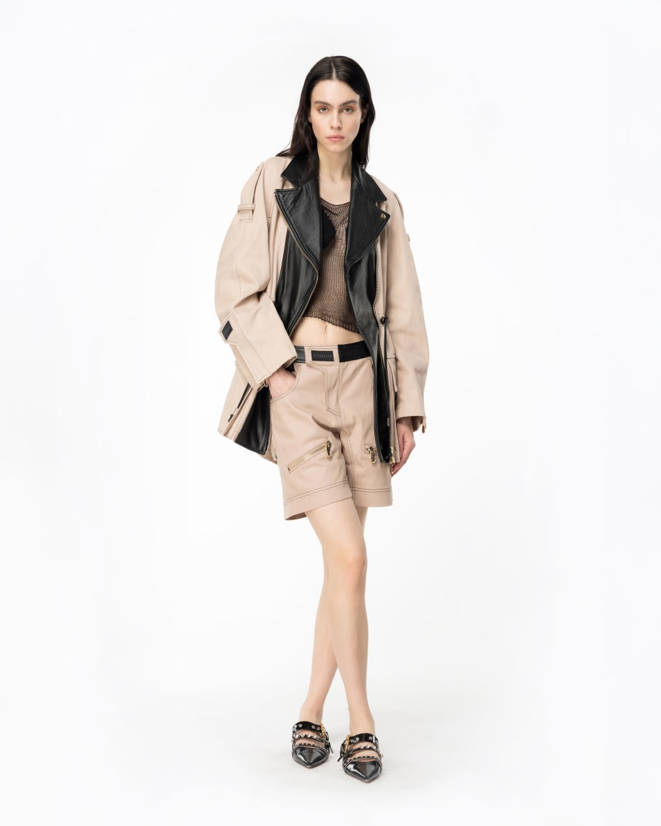 Pinko Parka aus Baumwolle und Leder Rabatt