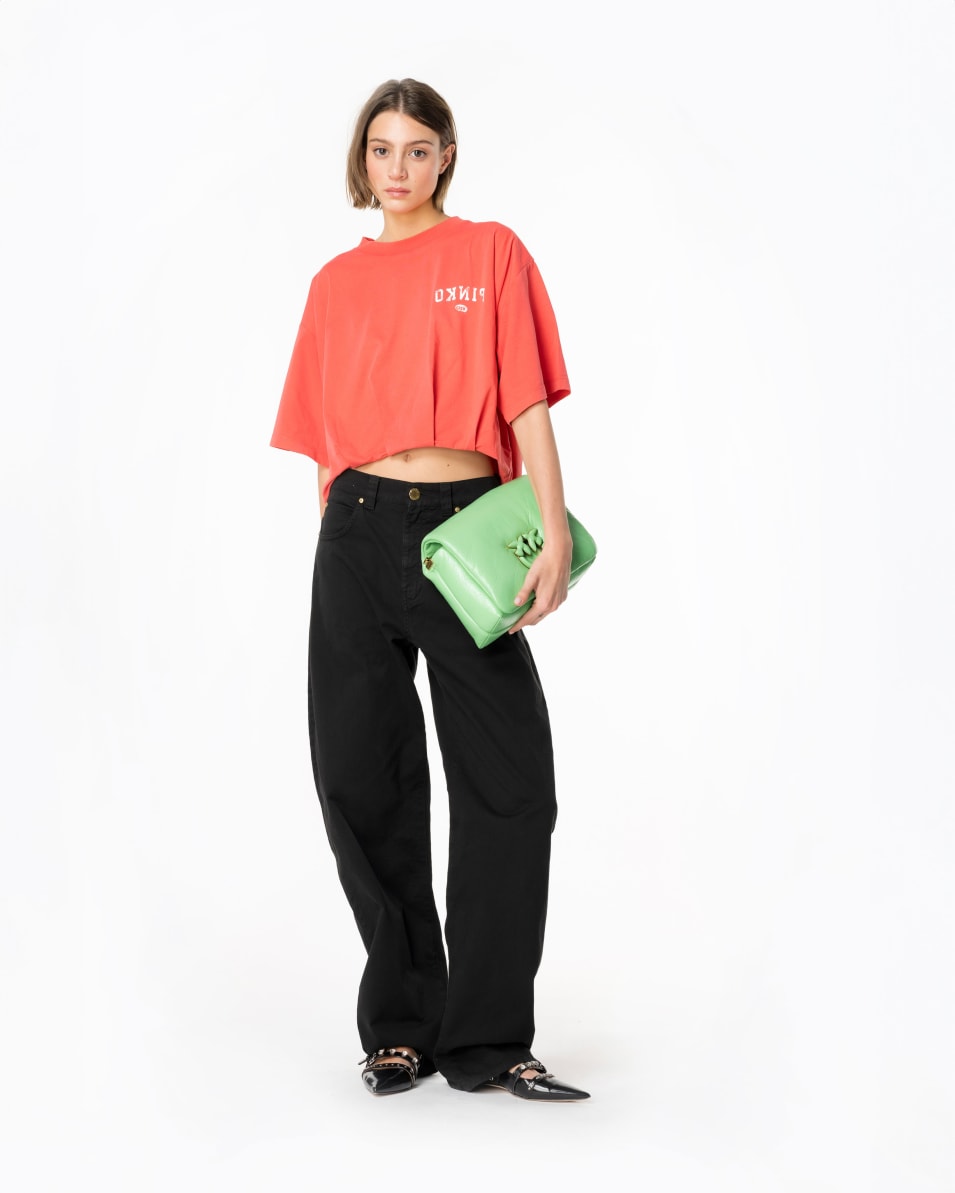 Pinko Cropped-T-Shirt mit Logoprint Begrenzte Freigabe