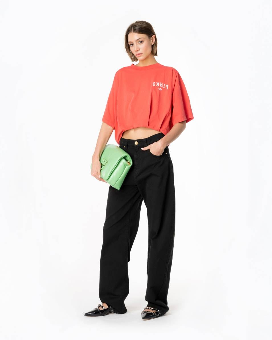 Pinko Cropped-T-Shirt mit Logoprint Begrenzte Freigabe
