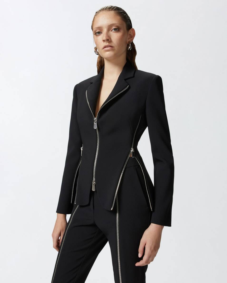 Pinko Jacke aus Crêpe-Stoff mit Metallreißverschlüssen Meist gekauft
