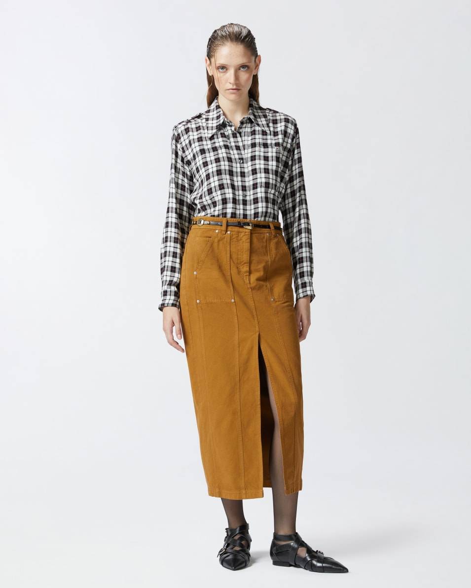 Pinko Langer Rock aus Baumwolle in Workwear-Optik Kostenloser Versand