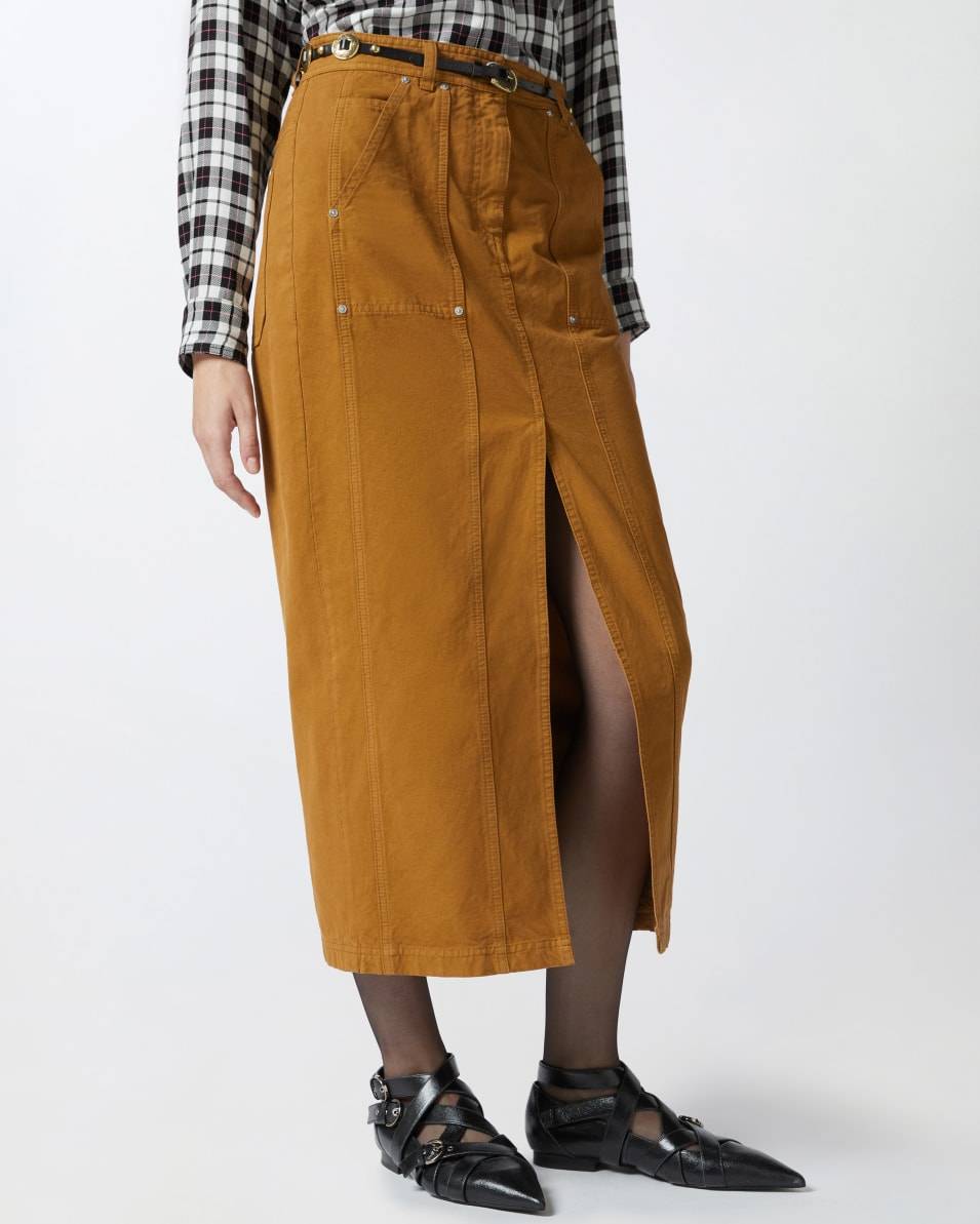Pinko Langer Rock aus Baumwolle in Workwear-Optik Kostenloser Versand